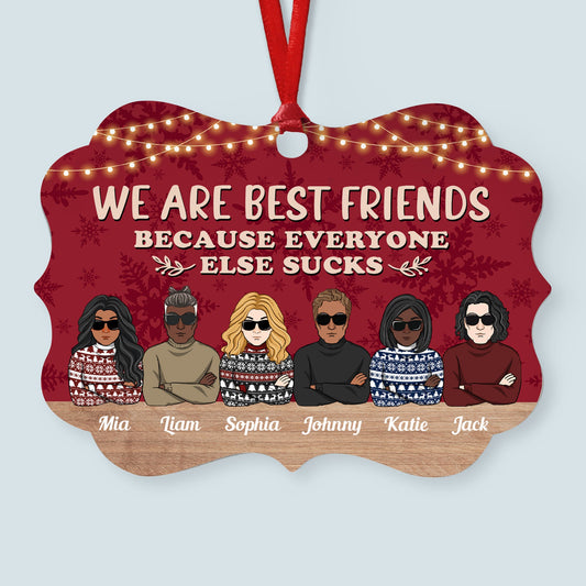 More Than Just Friends - Personalized Aluminum Ornament - Christmas Decoration Gift For Besties