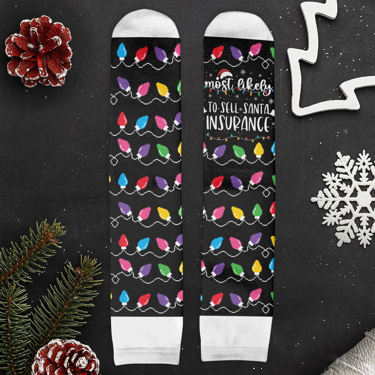 Most Likely And Custom Christmas Family - Personalized Crew Socks