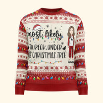 Most Likely To Christmas - 2023 Version - Personalized Ugly Sweater