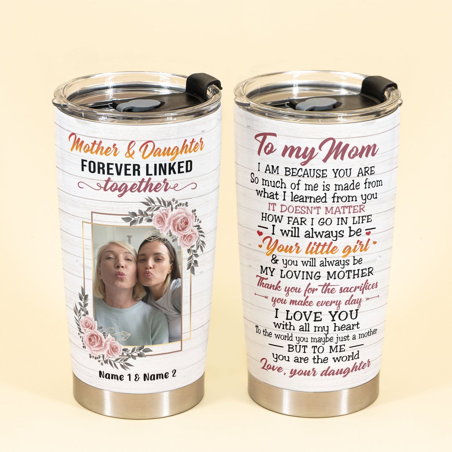 Mother's Day Tumbler, To My Mom You Are The World, Stainless Steel