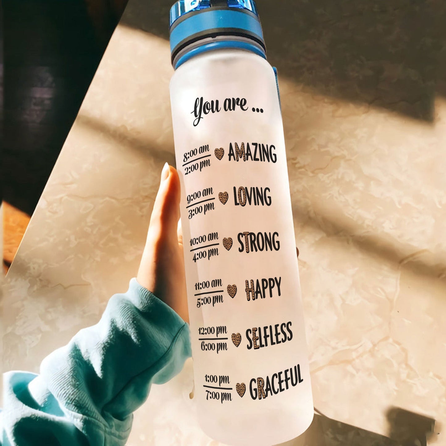 Mother And Daughter - Personalized Water Tracker Bottle - Mother's Day Gift For Mom, Mother