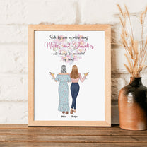 Mother And Daughter Will Always Be Connected By Heart - Personalized Poster - Table Poster Birthday Mother's Day Gift For Mom, Daughters - Gift From Daughters