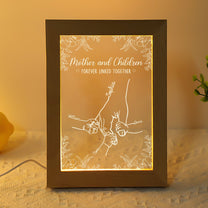Mother And Daughter, Son Forever Linked Together - Personalized Frame Lamp