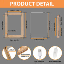 Mother And Daughter, Son Forever Linked Together - Personalized Frame Lamp