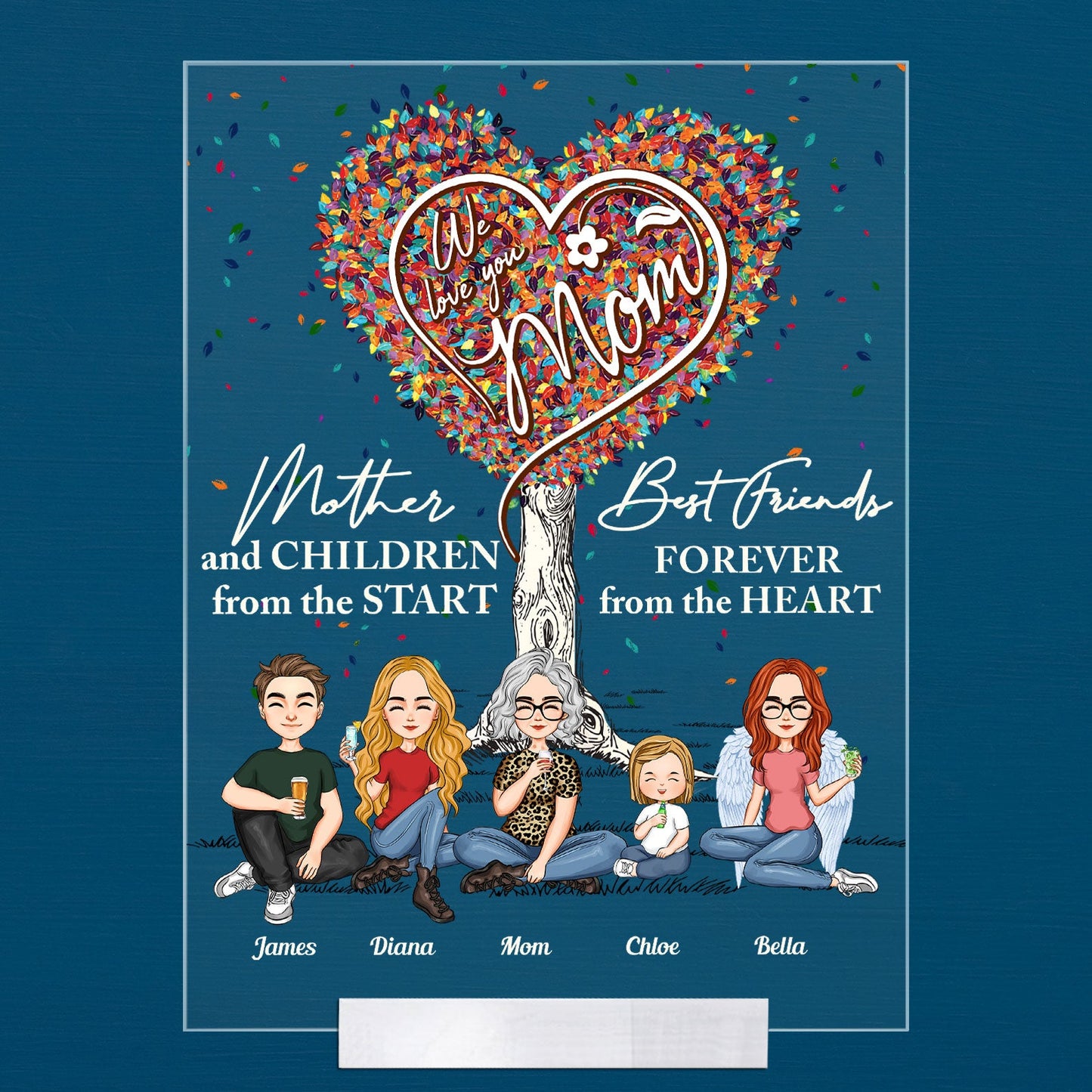 Mother And Daughters Best Friends Forever - Personalized Acrylic Plaque - Mother's Day, Birthday, Loving Gift For Mom, Mum, Grandma, Nana