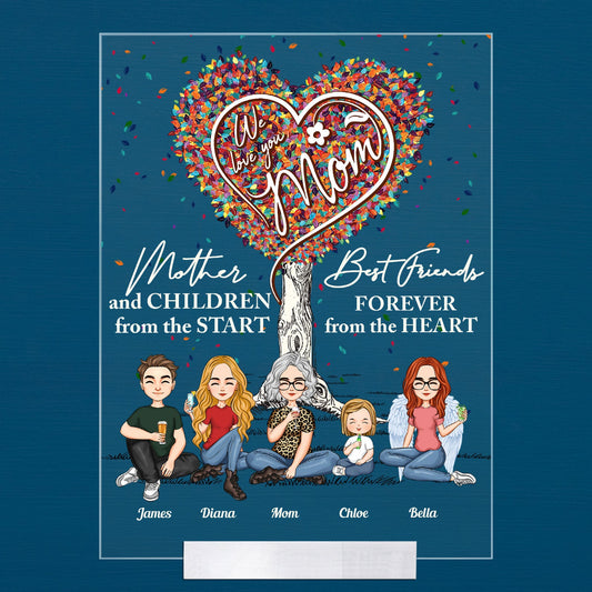 Mother And Daughters Best Friends Forever - Personalized Acrylic Plaque - Mother's Day, Birthday, Loving Gift For Mom, Mum, Grandma, Nana