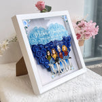 Mother And Daughters Best Friends From The Heart - Personalized Flower Shadow Box