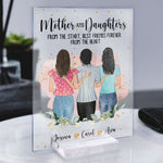 Mother And Daughters Forever Linked Together - Personalized Acrylic Plaque - Birthday, Decoration Gift For Mothers, Grandmas, Daughters