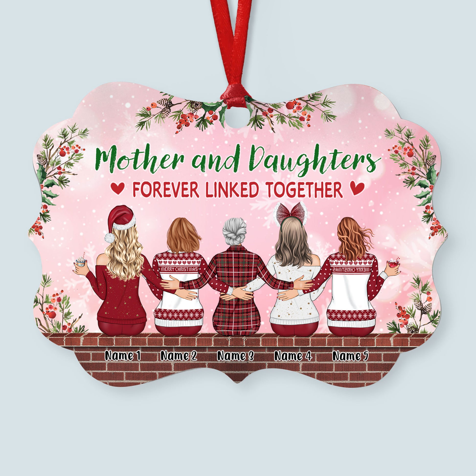 Personalized Christmas Ornament - Mother & Daughters Forever