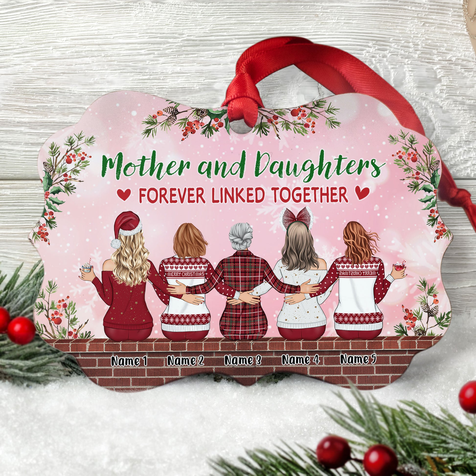 Mother And Daughters Forever Linked Together - Personalized