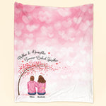 Mother And Daughters Forever Linked Together - Personalized Mom Blanket