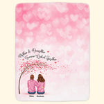Mother And Daughters Forever Linked Together - Personalized Mom Blanket