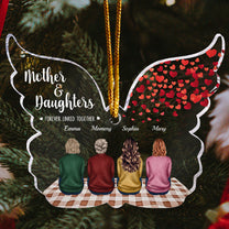 Mother & Daughters Forever Linked Together - Personalized Butterfly Shaped Acrylic Ornament