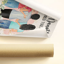 Mother And Daughters Forever Linked Together - Personalized Poster - Birthday Gift For Mothers, Grandmas, Daughters 