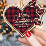 Mother And Daughters Forever - Personalized Custom Shape Wooden Ornament - Christmas Gift For Mom, Daughters