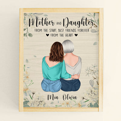 Mother And Daughters From The Start - Personalized Poster - Birthday, Mother's Day Gift For Mothers, Grandmas, Daughters