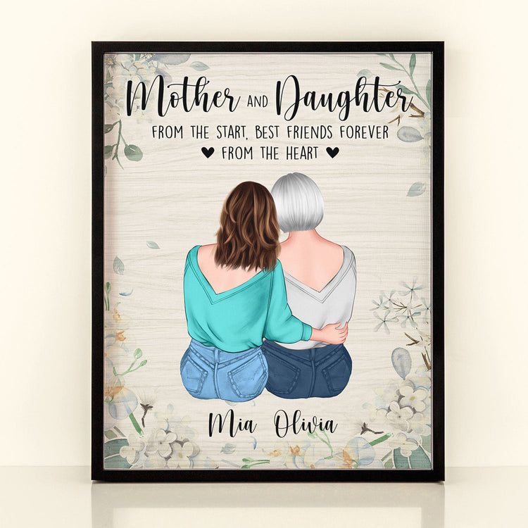 Mother And Daughters From The Start - Personalized Poster - Birthday, Mother's Day Gift For Mothers, Grandmas, Daughters 