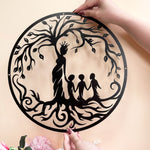 Mother And Children Tree Of Life - Personalized Custom Shaped Metal Sign