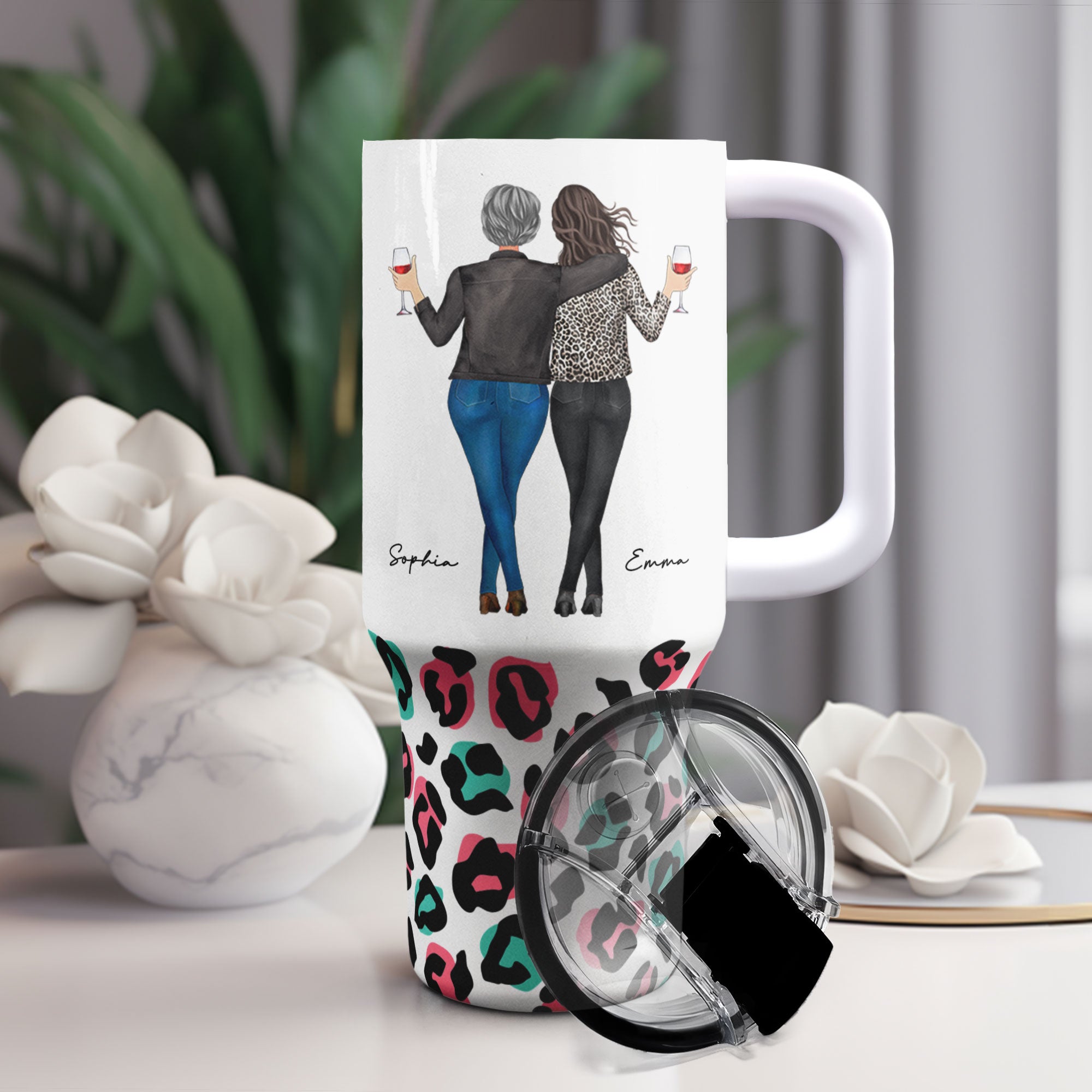 Mother Daughter's Best Friend Mom Gifts - Personalized 40oz Tumbler With Straw