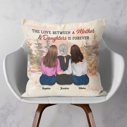 Mother & Daughter Forever Linked Together - Personalized Pillow (Insert Included) - Birthday, Loving Gift For Mom, Mother, Daughters
