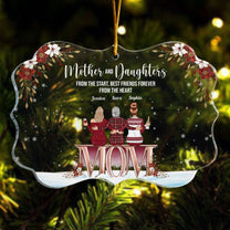 Mother & Daughters Forever Linked Together - Personalized Acrylic Ornament - Christmas Gift For Mom, Daughters, Wife