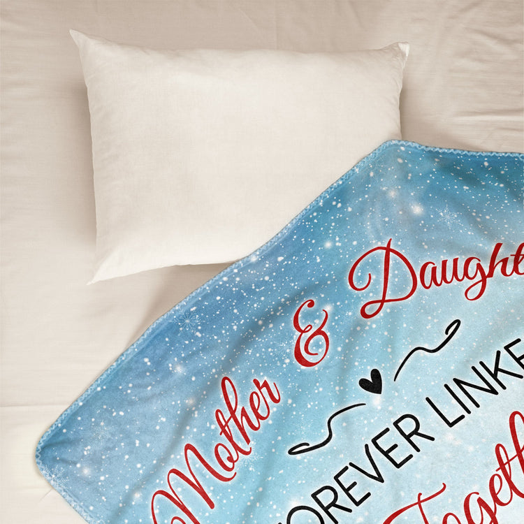 Mother & Daughters Forever Linked Together - Personalized Blanket - Christmas, Loving Gift For Mother, Daughters, Mom