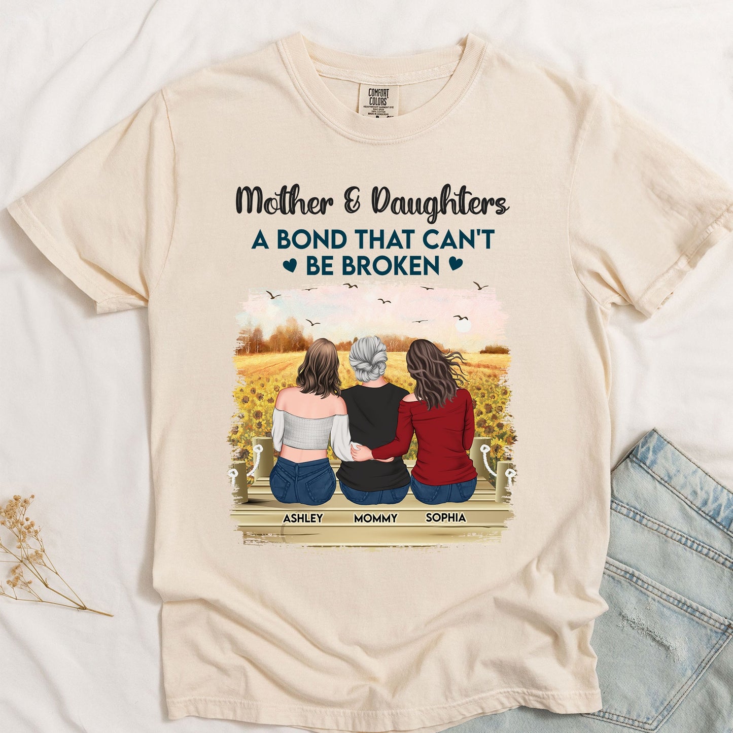 Mother & Daughters Forever Linked Together - Personalized Comfort Tee