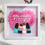 Mother & Daughters Forever Linked Together - Personalized Flower Shadow Box
