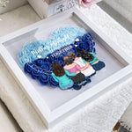Mother & Daughters Forever Linked Together - Personalized Flower Shadow Box