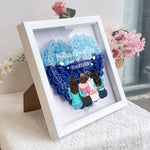 Mother & Daughters Forever Linked Together - Personalized Flower Shadow Box