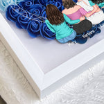 Mother & Daughters Forever Linked Together - Personalized Flower Shadow Box