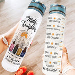 Mother & Daughters Forever Linked Together - Personalized Water Bottle With Time Marker