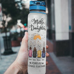 Mother & Daughters Forever Linked Together - Personalized Water Bottle With Time Marker