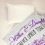 Mother & Daughters Forever Linked Together Purple Tree - Personalized Blanket - Mother's Day Gift For Mama, Mom, Mother