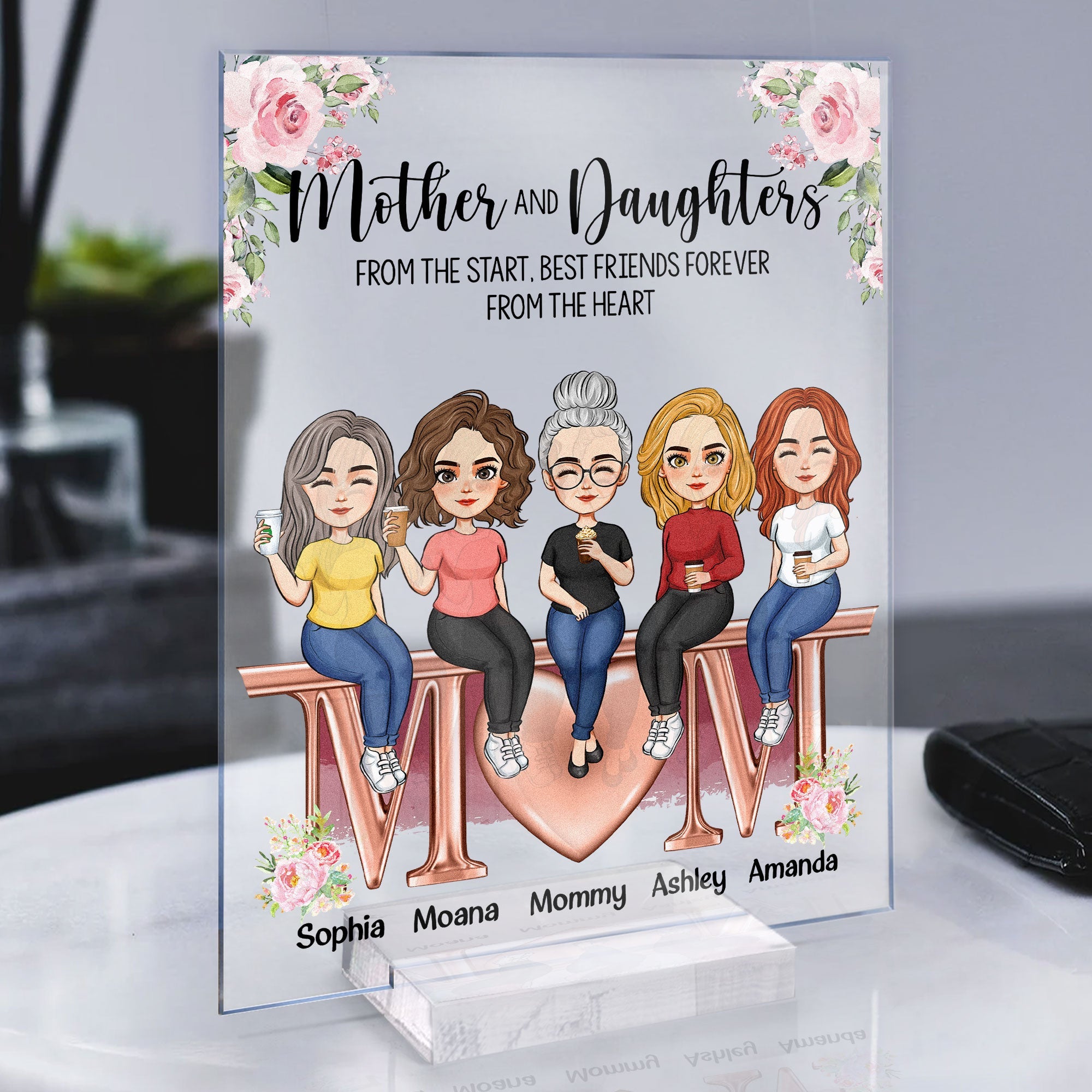 Mother & Daughters - New Version - Personalized Acrylic Plaque - Mothe ...