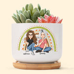 Mothers Plant Seeds Of Love That Grow Forever - Personalized Ceramic Plant Pot With Tray
