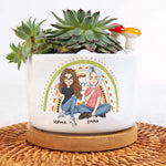 Mothers Plant Seeds Of Love That Grow Forever - Personalized Ceramic Plant Pot With Tray