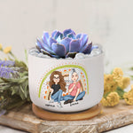 Mothers Plant Seeds Of Love That Grow Forever - Personalized Ceramic Plant Pot With Tray