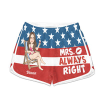 Mr. Never Right Mrs. Always Right - Personalized Couple Beach Shorts