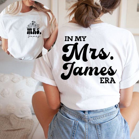 Mrs Tshirt - Retro Custom Bride Name - Personalized Shirt