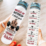 Muscle Up Buttercup Man Version  - Personalized Water Tracker Bottle