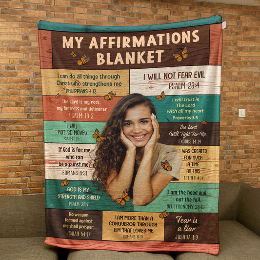 My Affirmations Blanket For Her, Daughter, Friends, Mom - Personalized Photo Blanket