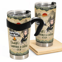 My Campfire And Coffee Cup - Personalized Tumbler Cup