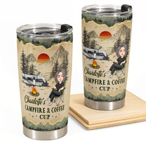 My Campfire And Coffee Cup - Personalized Tumbler Cup