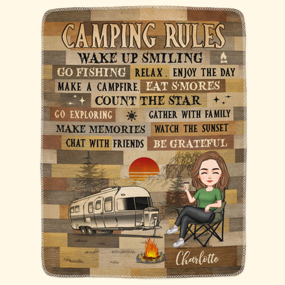 My Camping Rules - Personalized Blanket