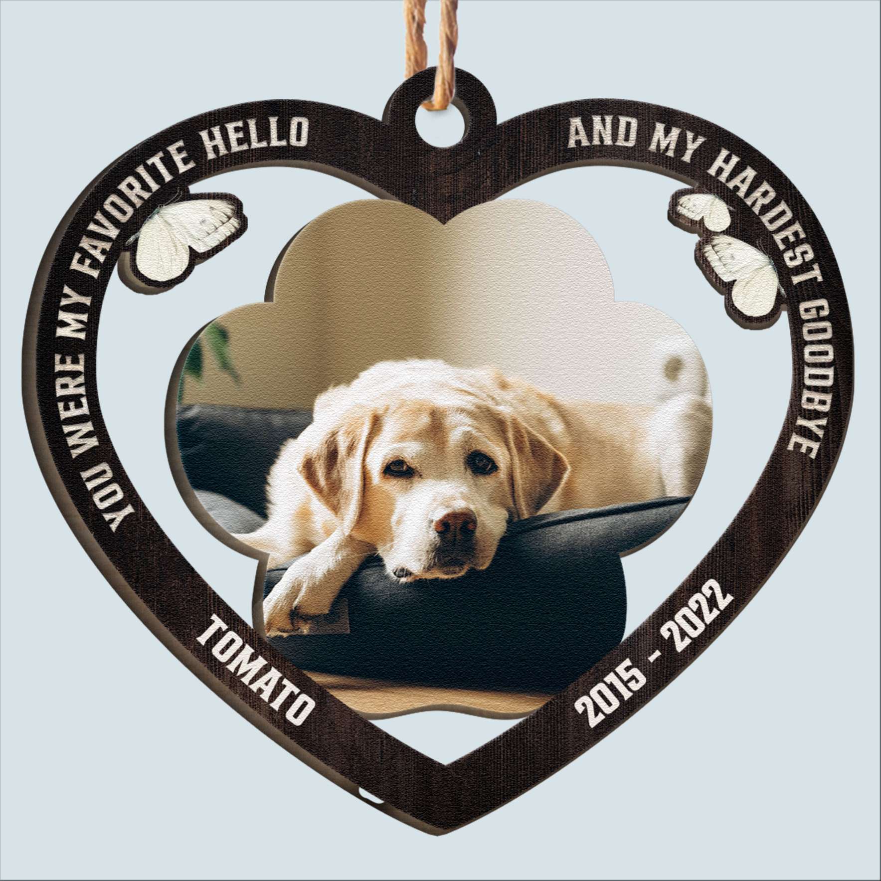 My Favorite Hello And My Hardest Goodbye - Personalized Custom Shaped Wooden Photo Ornament