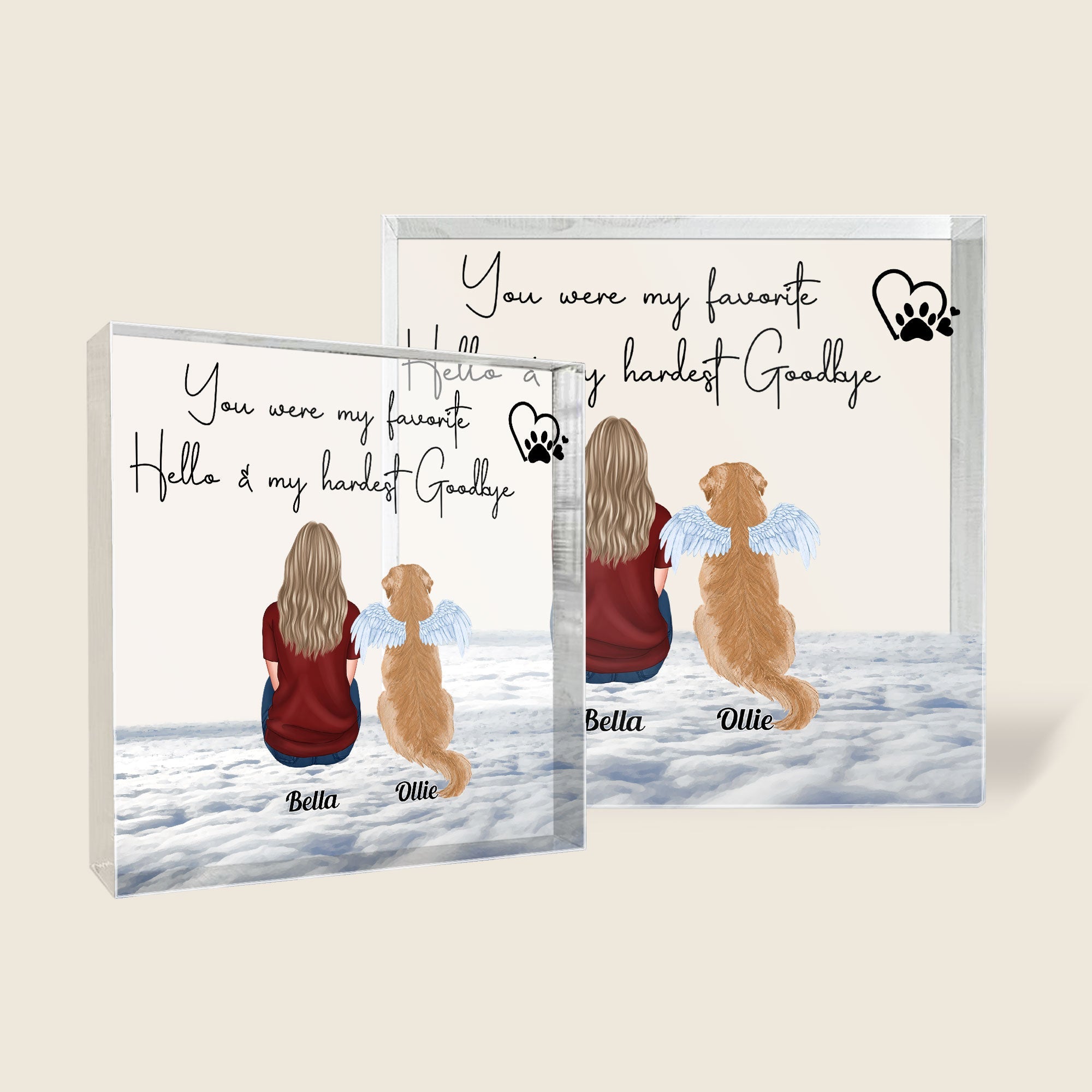 My Favorite Hello - My Hardest Goodbye - Personalized Custom Square-Sh ...