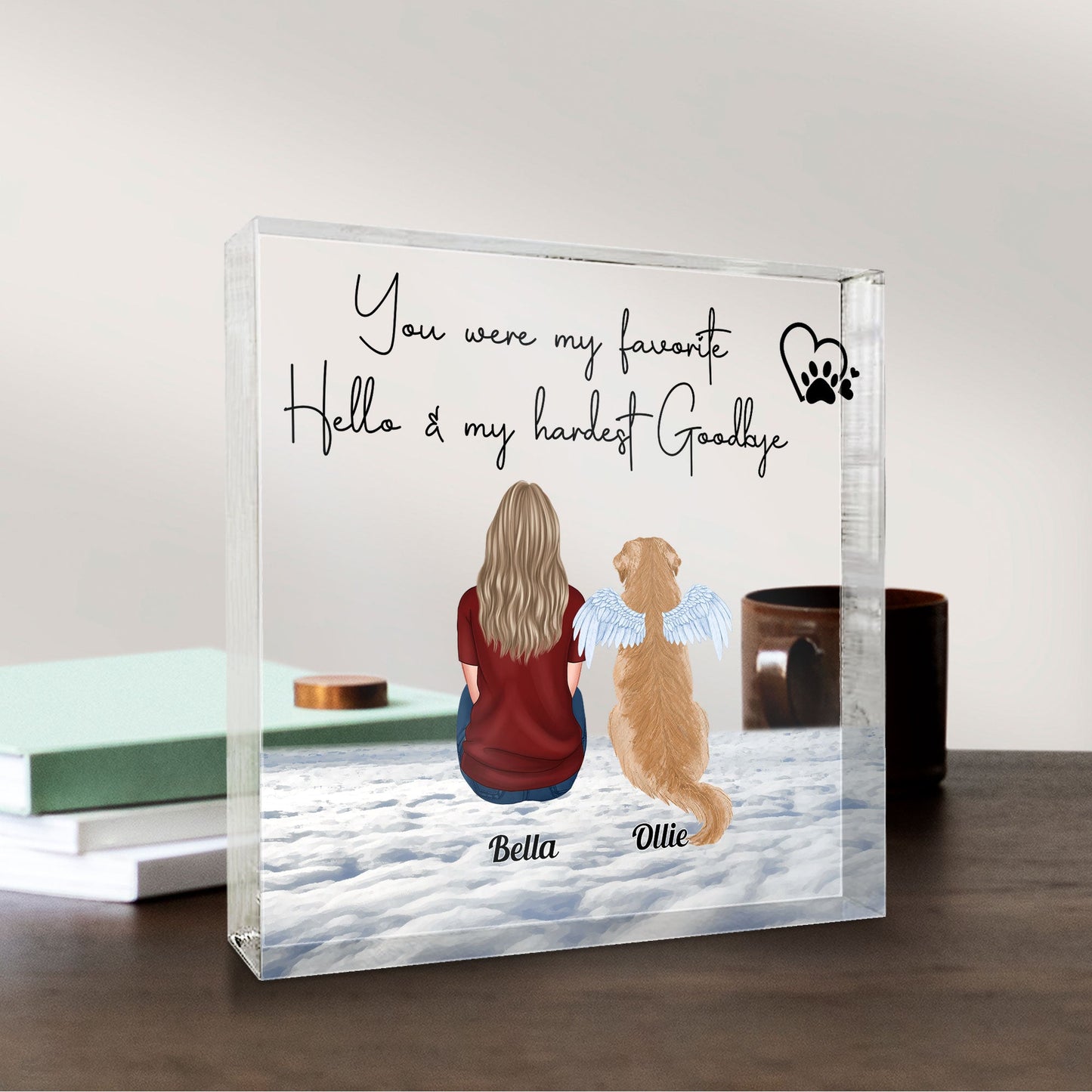 My Favorite Hello - My Hardest Goodbye - Personalized Custom Square-Shaped Acrylic Plaque