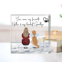 My Favorite Hello - My Hardest Goodbye - Personalized Custom Square-Shaped Acrylic Plaque