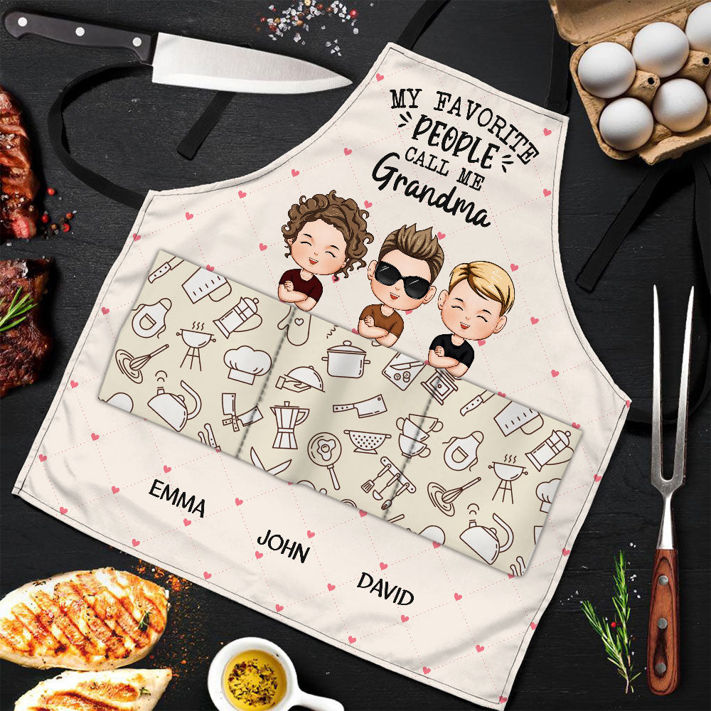 My Favorite People Call Me Grandma/ Mommy - Personalized Apron